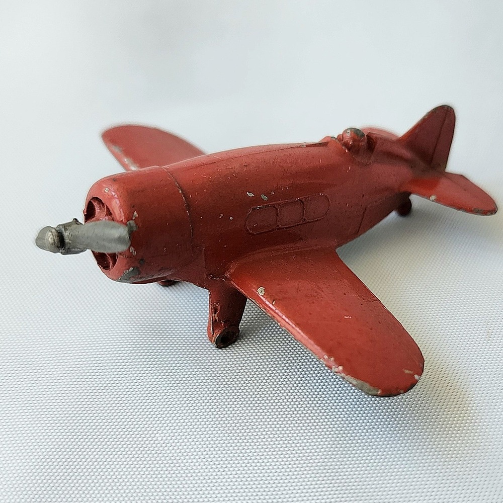 Rare Caw Novelty co.‎ #28 Cast Iron Slush Toy Airplane Pre War 1930s Kansas OG